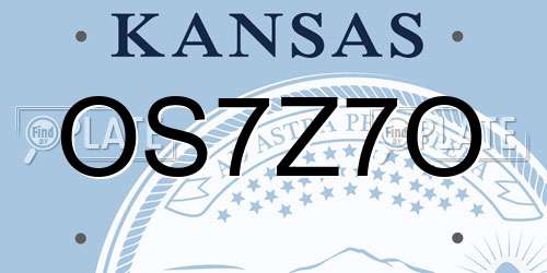 OS7Z7O Kansas License Plate