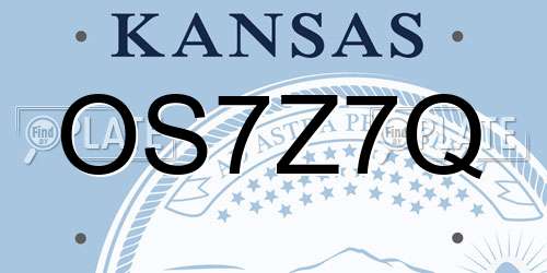 OS7Z7Q Kansas License Plate