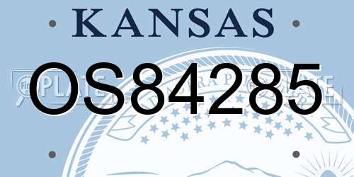 OS84285 Kansas License Plate