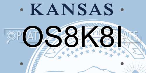 OS8K8I Kansas License Plate