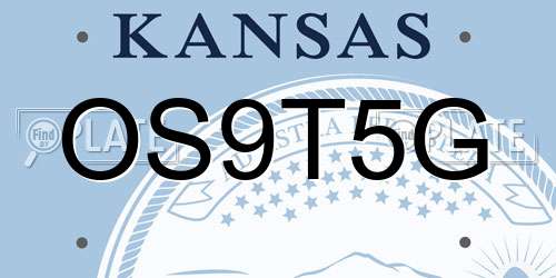 OS9T5G Kansas License Plate