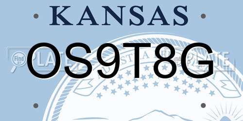 OS9T8G Kansas License Plate