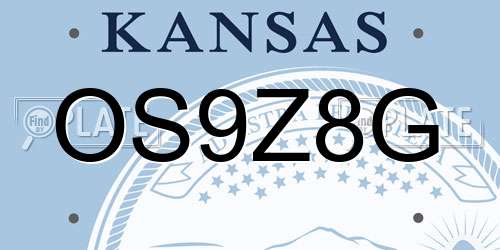 OS9Z8G Kansas License Plate
