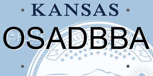 OSADBBA Kansas License Plate