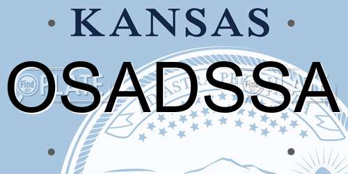 OSADSSA Kansas License Plate