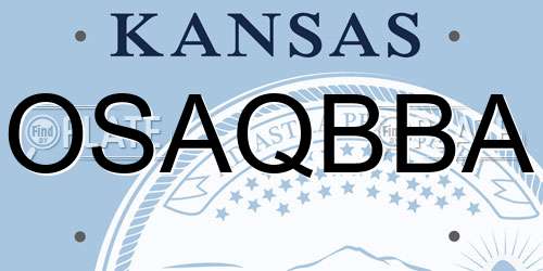 OSAQBBA Kansas License Plate