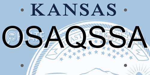 OSAQSSA Kansas License Plate