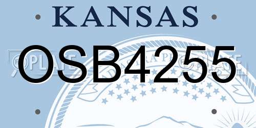 OSB4255 Kansas License Plate