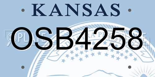 OSB4258 Kansas License Plate