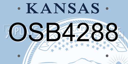 OSB4288 Kansas License Plate
