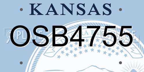 OSB4755 Kansas License Plate