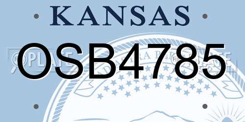 OSB4785 Kansas License Plate
