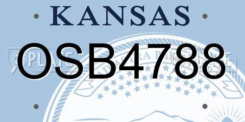 OSB4788 Kansas License Plate