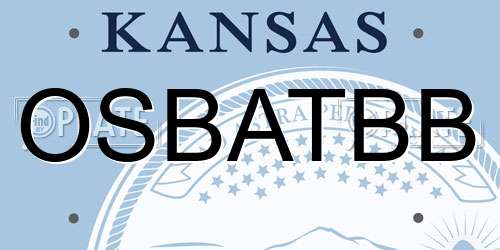 OSBATBB Kansas License Plate