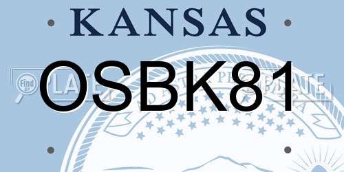 OSBK81 Kansas License Plate