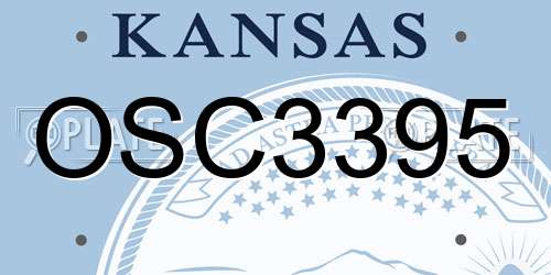 OSC3395 Kansas License Plate