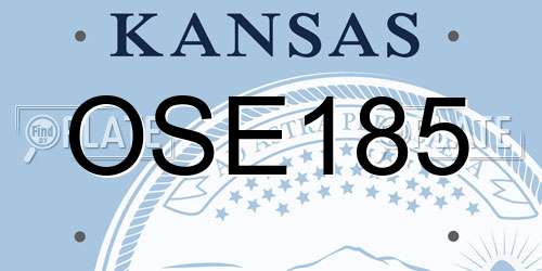 OSE185 Kansas License Plate
