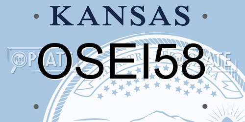 OSEI58 Kansas License Plate