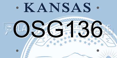 OSG136 Kansas License Plate