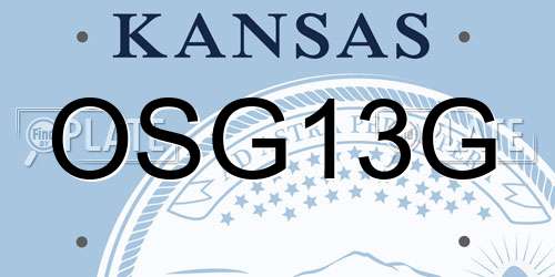 OSG13G Kansas License Plate