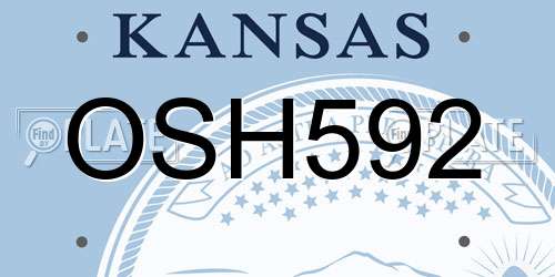 OSH592 Kansas License Plate