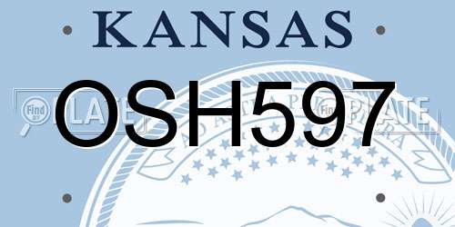 OSH597 Kansas License Plate