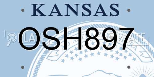 OSH897 Kansas License Plate
