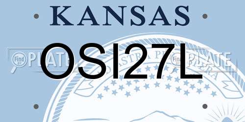 OSI27L Kansas License Plate
