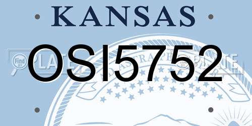 OSI5752 Kansas License Plate