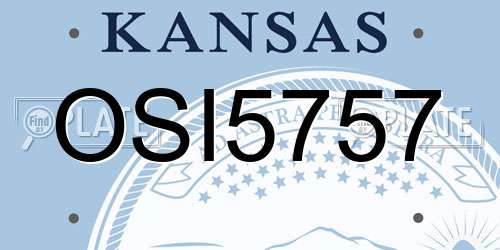 OSI5757 Kansas License Plate