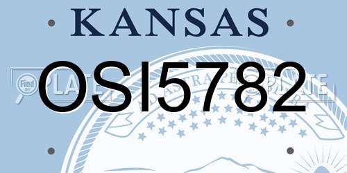 OSI5782 Kansas License Plate