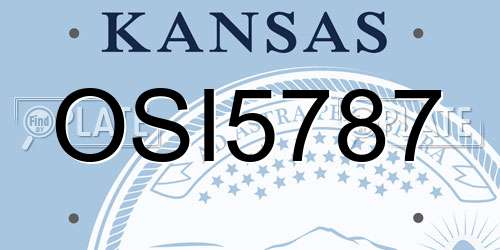 OSI5787 Kansas License Plate
