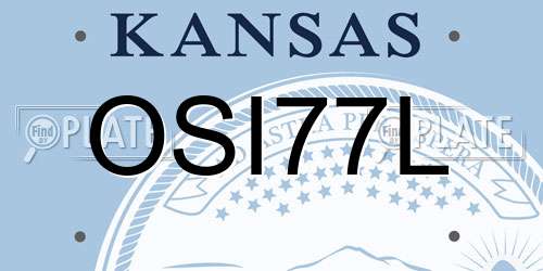 OSI77L Kansas License Plate