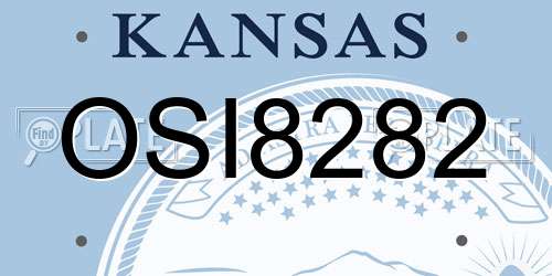 OSI8282 Kansas License Plate