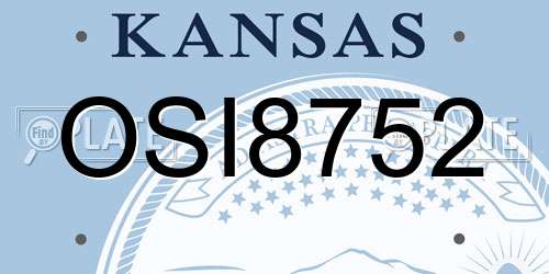 OSI8752 Kansas License Plate