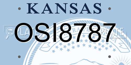 OSI8787 Kansas License Plate