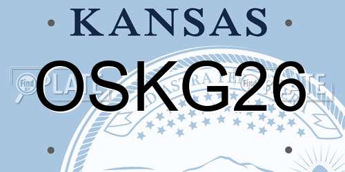 OSKG26 Kansas License Plate