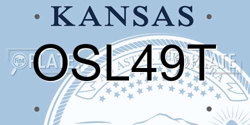 OSL49T Kansas License Plate