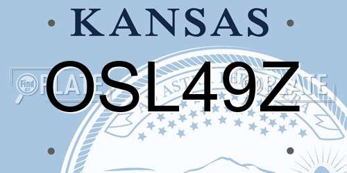 OSL49Z Kansas License Plate