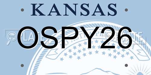 OSPY26 Kansas License Plate