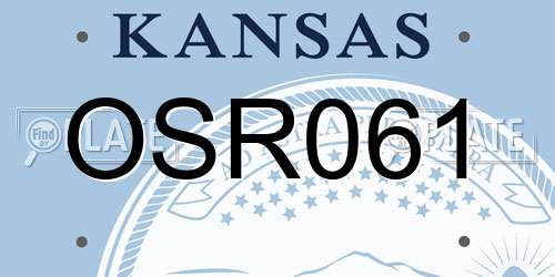 OSR061 Kansas License Plate