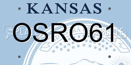OSRO61 Kansas License Plate