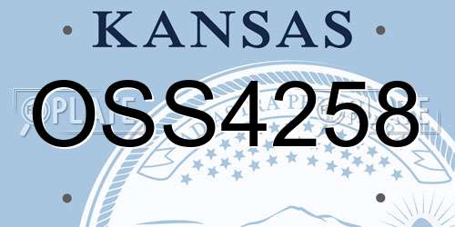 OSS4258 Kansas License Plate
