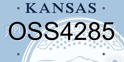 OSS4285 Kansas License Plate