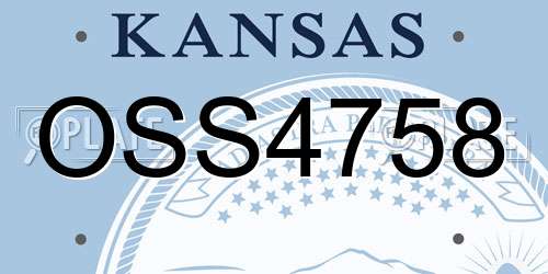 OSS4758 Kansas License Plate