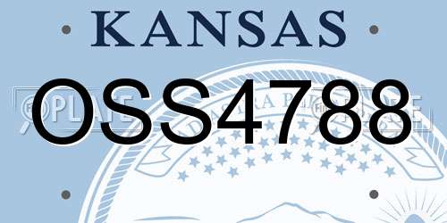 OSS4788 Kansas License Plate