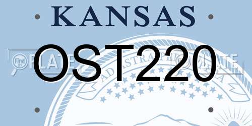OST220 Kansas License Plate