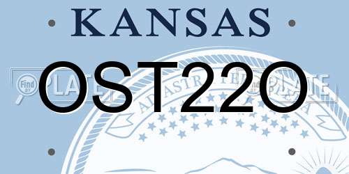 OST22O Kansas License Plate