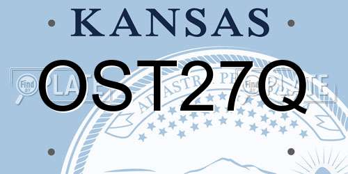 OST27Q Kansas License Plate