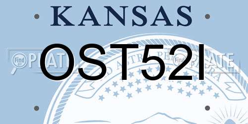 OST52I Kansas License Plate